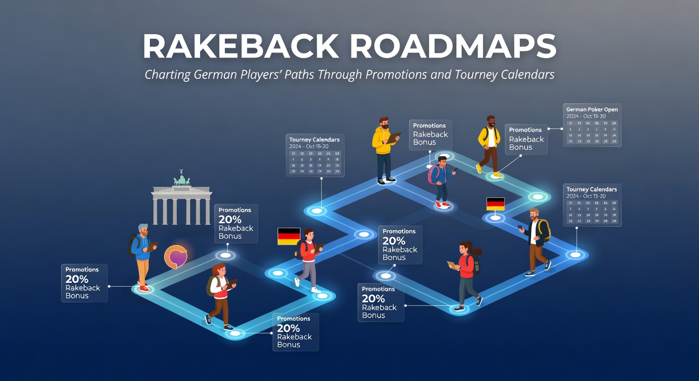 Grafik einer Rakeback-Roadmap mit Promotionspfaden für Poker-Spieler
