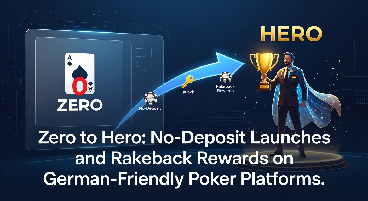 Poker-Spieler am Tisch mit Chips und Karten, symbolisiert den Aufstieg von Null auf Held durch No-Deposit-Starts